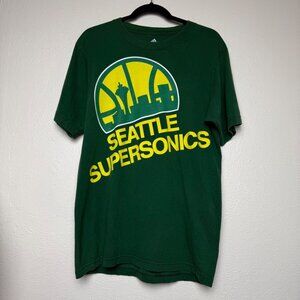 Retro Seattle Supersonics Big Logo Adidas NBA T-Shirt Size M
